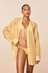 Barcelona Tunic - Meyer Stripe Crinkle Linen