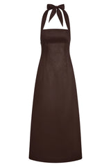 Montserrat Dress - Espresso Linen