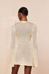 Montego Mini Dress - Ivory Treble Knit