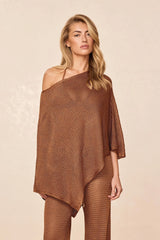 Dominica Poncho - Caramel Treble Knit