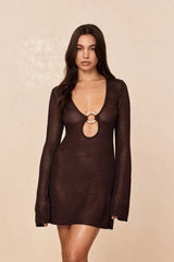 Montego Mini Dress - Espresso Treble Knit