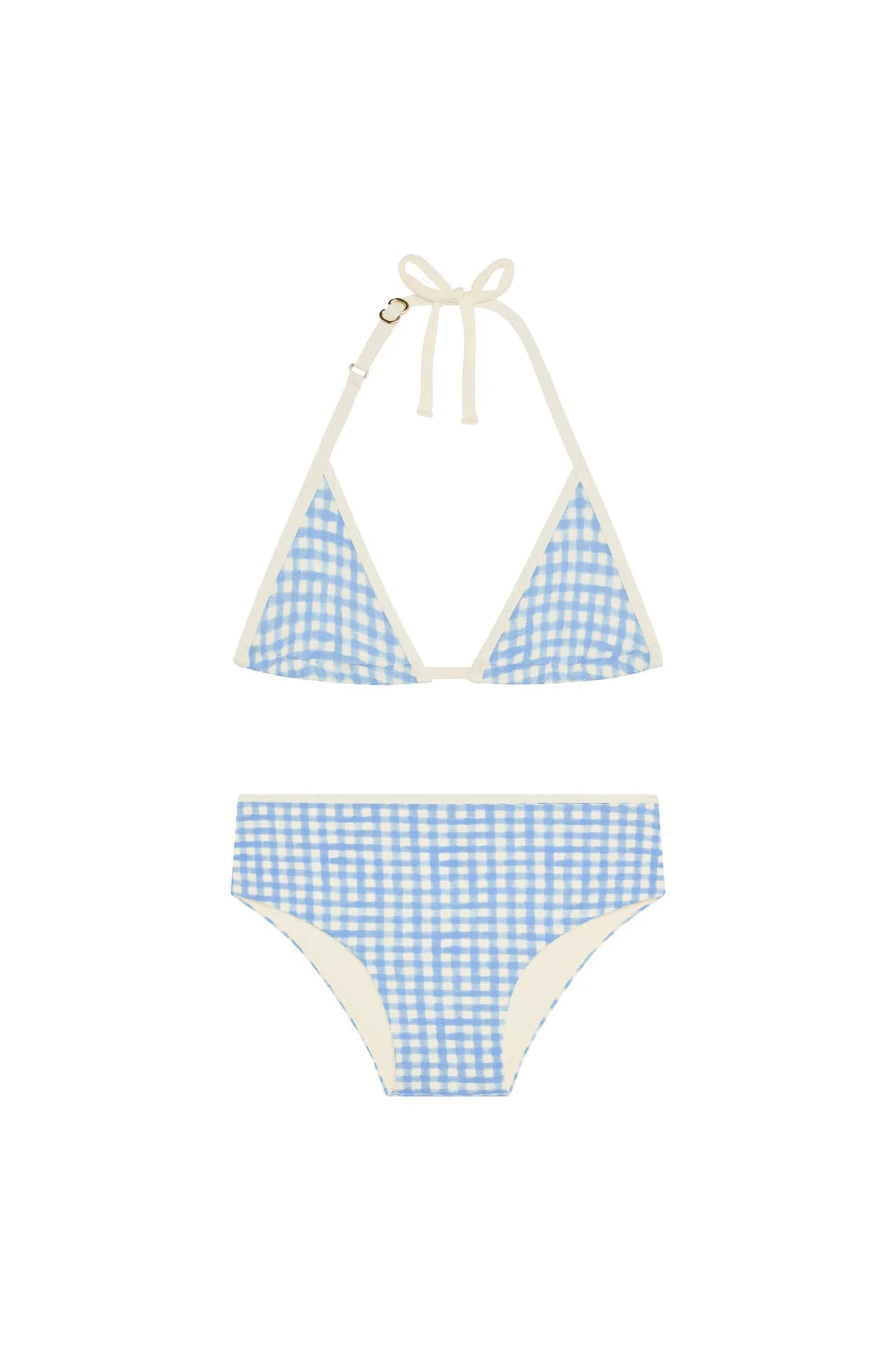 Palma Top & Seychelles Bottom Kids - Sky Gingham