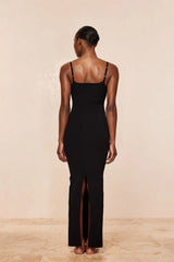 Provence Dress - Black Knit Rib