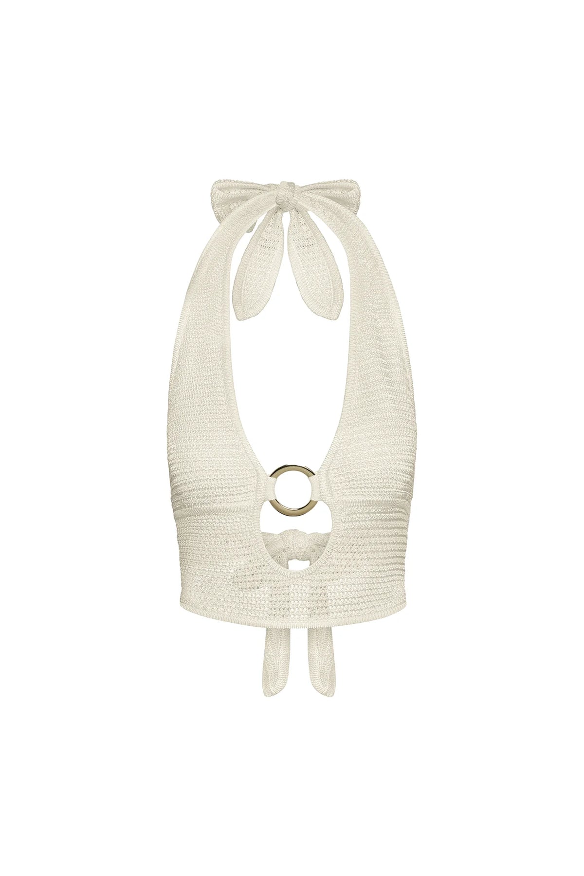 Miami Top - Ivory Shiny Knit