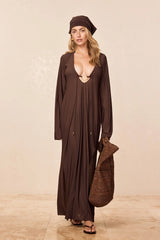 Marabella Kaftan - Espresso Tissue Jersey