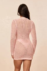 Corossol Mini Dress - Powder Pink Petit Crochet