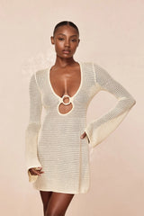 Montego Mini Dress - Ivory Treble Knit