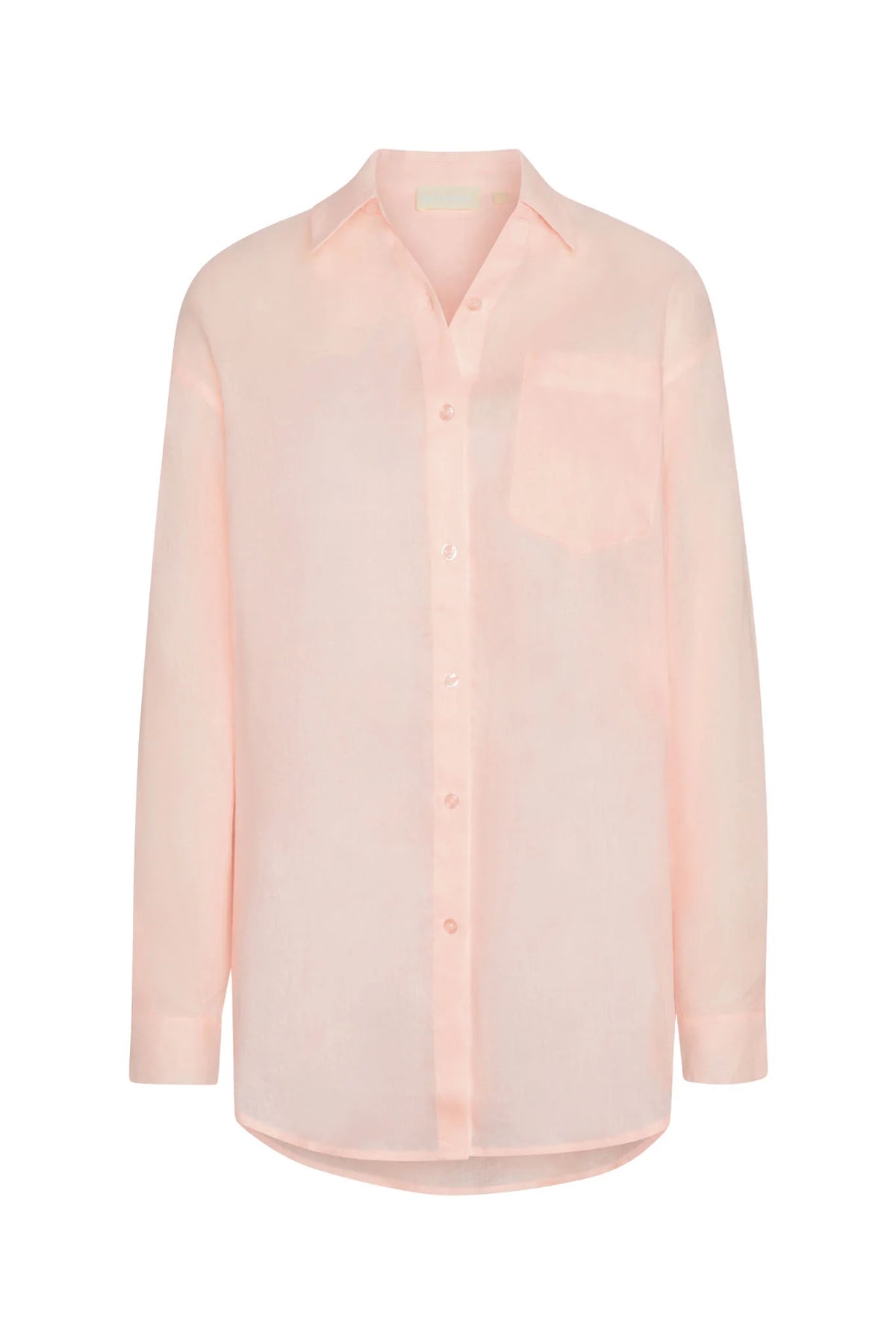 La Jolla Linen Shirt - Powder Pink Linen