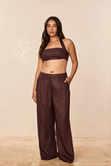 Casablanca Pants - Espresso Linen