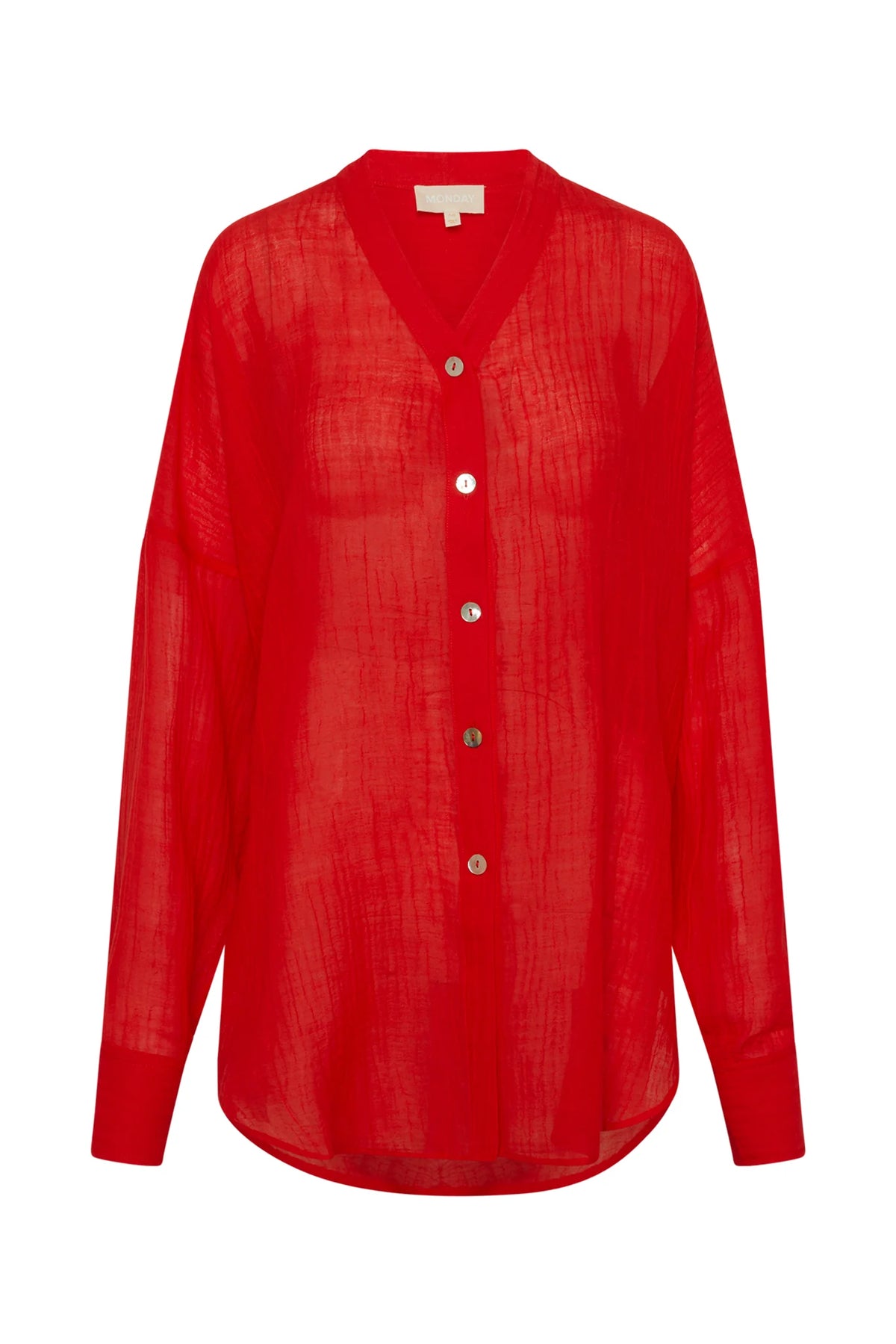 Barcelona Tunic - Chili Pepper Crinkle Linen