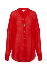 Barcelona Tunic - Chili Pepper Crinkle Linen