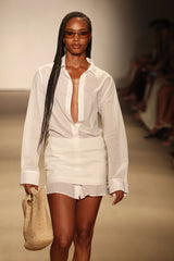 Fontelina Mini Skirt - White Linen