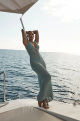 Monte Carlo Tie Dress - Light Slate Petit Crochet