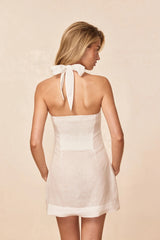 Montserrat Mini Dress - White Linen