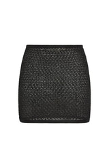 Cartagena Micro Skirt - Black Lace Crochet