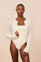 Genoa Cardigan - Ivory Open Jersey