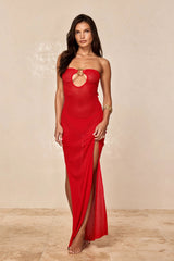 Montego Bandeau Dress - Chili Pepper Lace Crochet