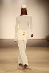 Belize Knit Pant - Ivory Lace Crochet