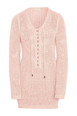 Corossol Mini Dress - Powder Pink Petit Crochet