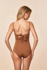 Bordeaux One Piece Full Coverage - Caramel