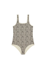 Corfu One Piece Kids - Black Gingham