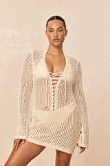 Corossol Mini Dress - Ivory Petit Crochet