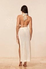 Bula Cowl Neck Top - Ivory Lace Crochet